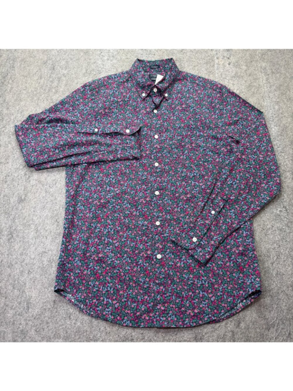 J.Crew Classic Printed Flex Casual Shirt Men M Floral Long Sleeve Flowers - Picture 2 of 15